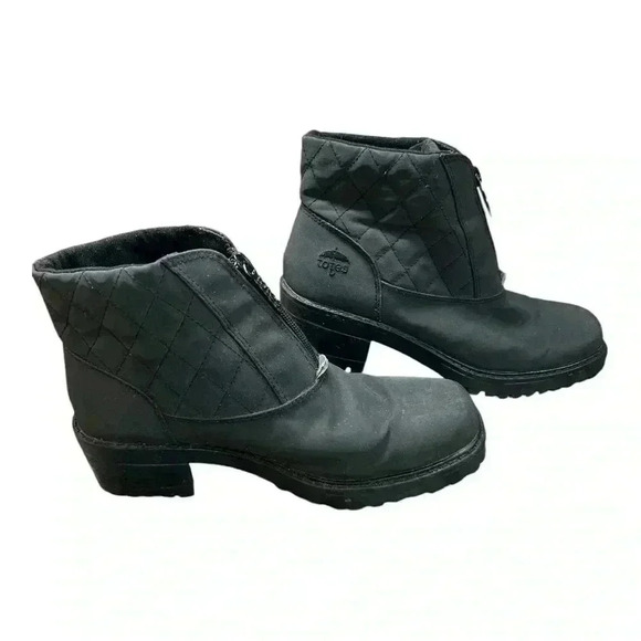 TOTES Waterproof Quilted Women's Sz 6.5 M Emily Black Boots (pre-owned) - Picture 1 of 10